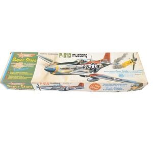 Vintage Comet P-51D Mustang Balsa Wood Flying Model Kit 22" Wingspan 1624